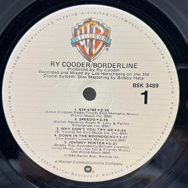 RY COODER / Borderline (LP) / Warner Bros. | WAXPEND RECORDS