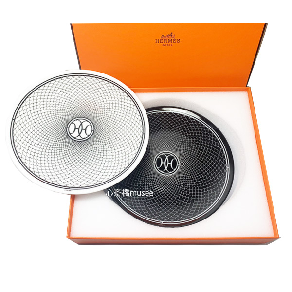 ≪ 新品≫HERMES エルメス Hデコ シリーズ パン プレート 14cm 白 / 黒