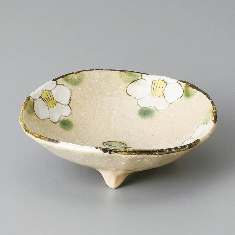 織部椿三ツ足小鉢(和食器,鉢もの,小鉢)|食器通販の陶磁庵