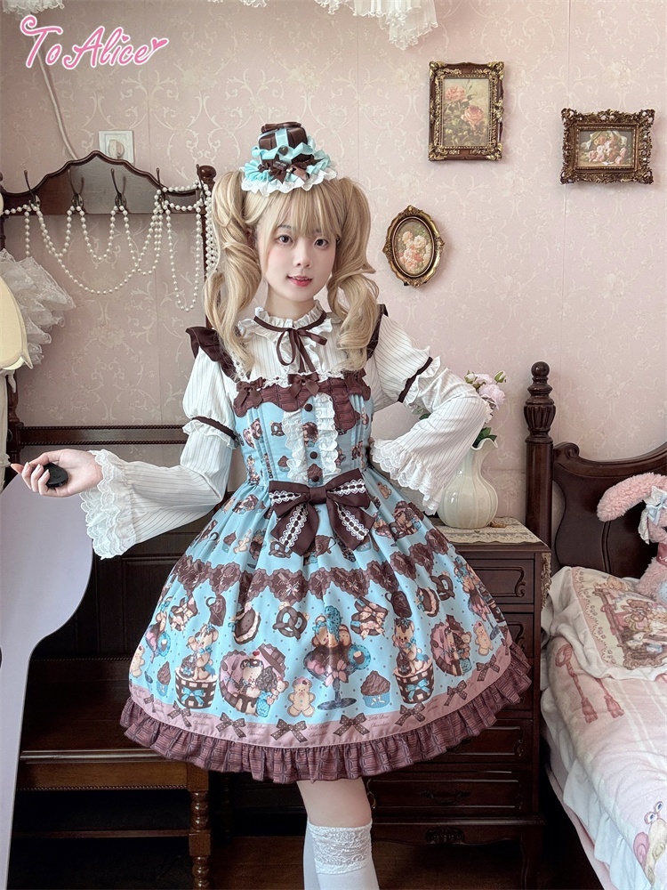 ToAlice】L1620チョコスイーツベアジャンパースカート - To Alice