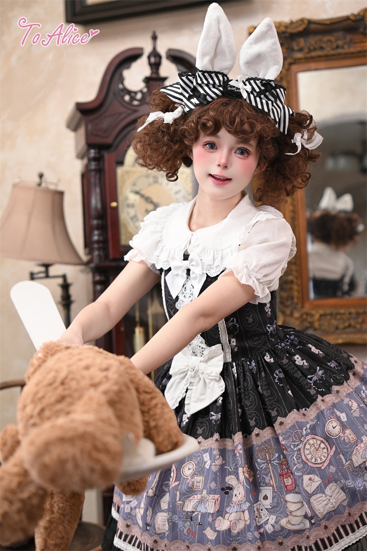 送料無料】L1715 アリス柄ジャンパースカート《予約受付》 - To Alice