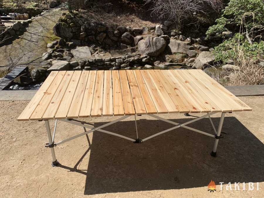 高さ調整が二刀流！？】Colemanナチュラルウッドロールテーブル/120が