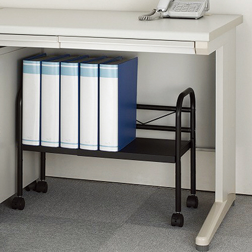 たのめーる】伸晃 デスク下フリーラック 伸縮タイプ 黒 DR-EX 1台の通販