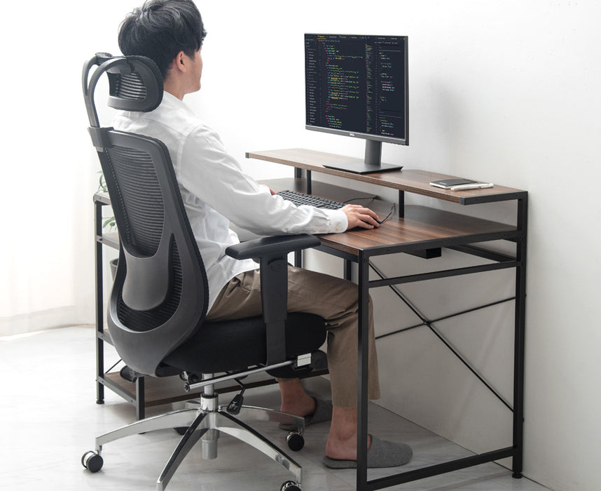 オフィスチェア デスクチェア フットレスト付 リクライニング