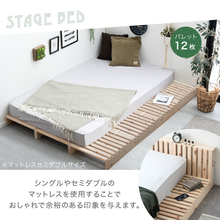 8枚］増やして繋げる 天然木ひのき使用 パレットベッド お掃除ロボット