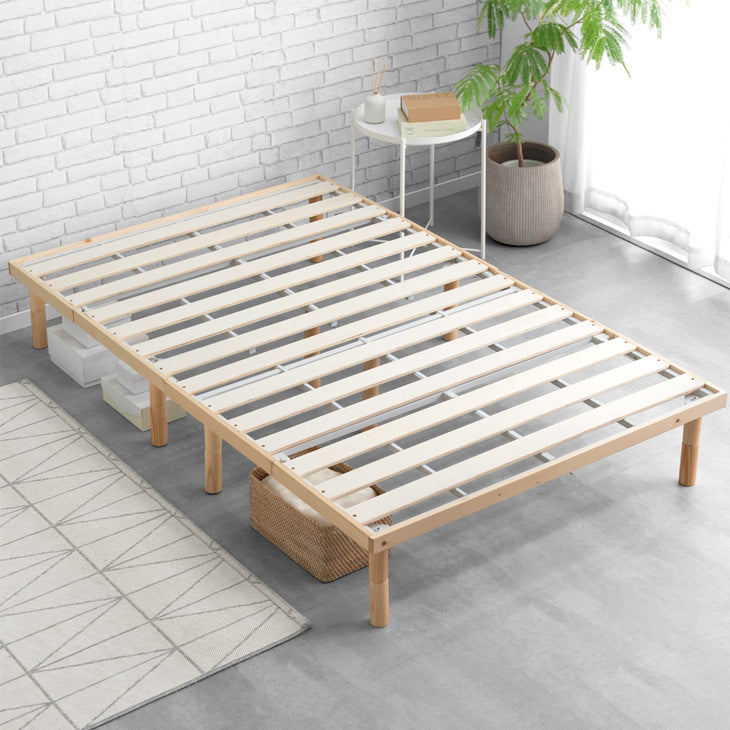 シングル］組み立て“超ラク” 折りたたみ すのこベッド 四つ折り 天然木