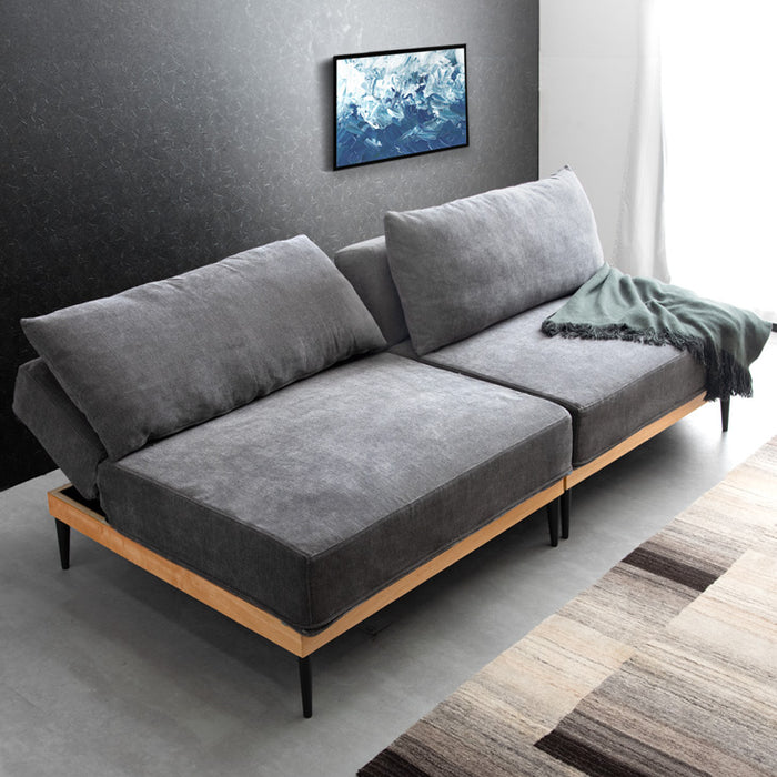 洗えるカバーリング ソファベッド 3人掛け ローソファ 6段階