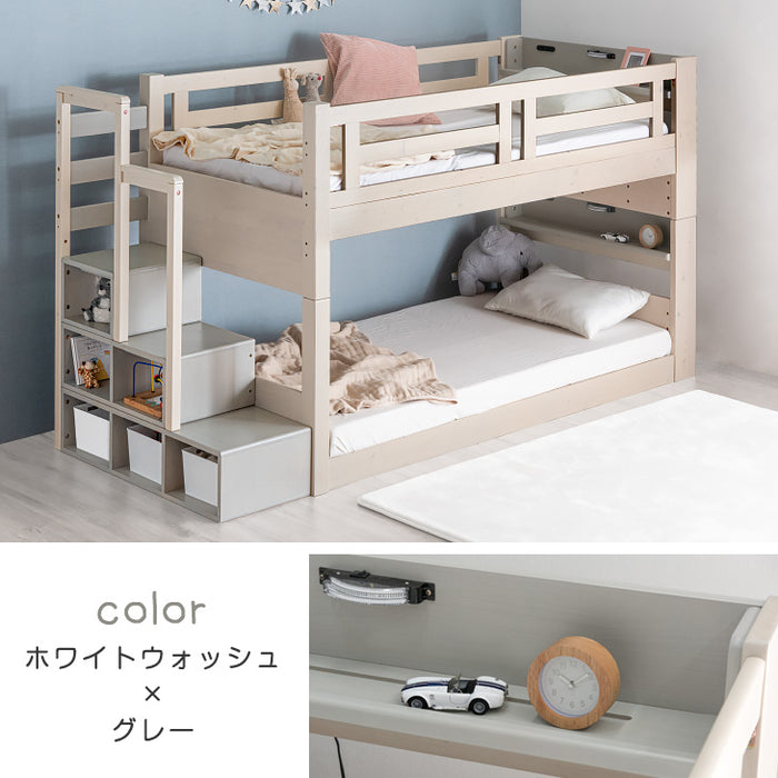 お得セット］現役ママが考えた 二段ベッド ポケットコイルマットレス付