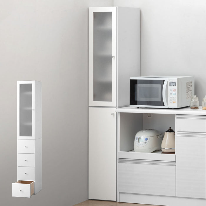 幅30cm]隙間収納 幅30cm 国産 完成品 大川家具 食器棚 スリムラック 省