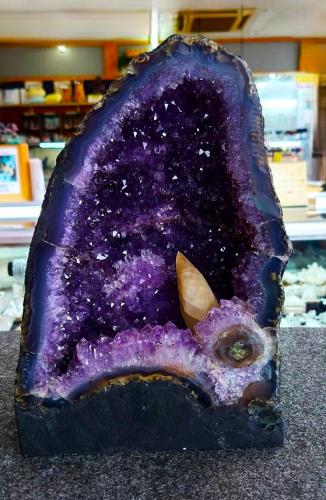 激レア☆ステラビームカルサイト 共生 ブラジル産アメジストドーム