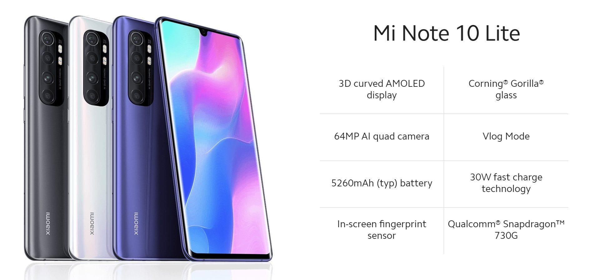 Xiaomi Mi Note 10 Lite - economy model of the Mi Note 10 Series