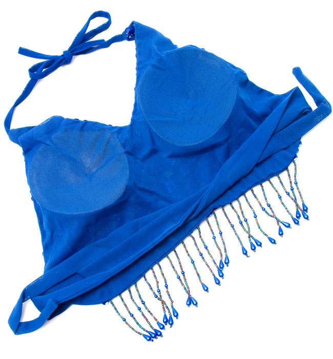 ベリーダンス用ビーズブラトップ【フリーサイズ】 - 青 の通販