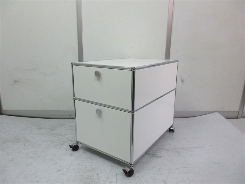 USMハラーシステム ワゴン 2段ドロップダウンドア W520×D770×H680mmの