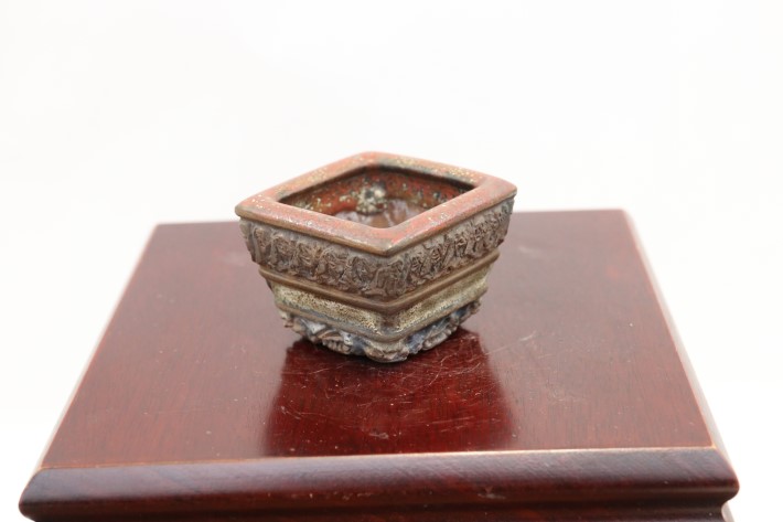 是心 高級盆栽鉢 A3645☆陶器鉢 ミニ盆栽 小品盆栽☆「送料無料」浦部