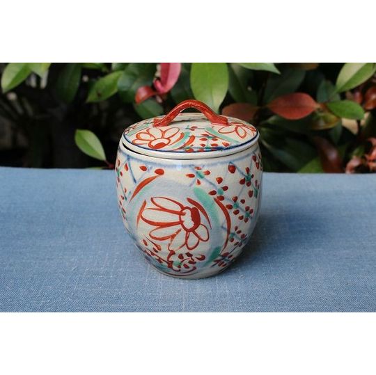 岐阜県土岐市の宗山窯さんの安南赤絵梅干し入れ うつわ家膳｜人気作家