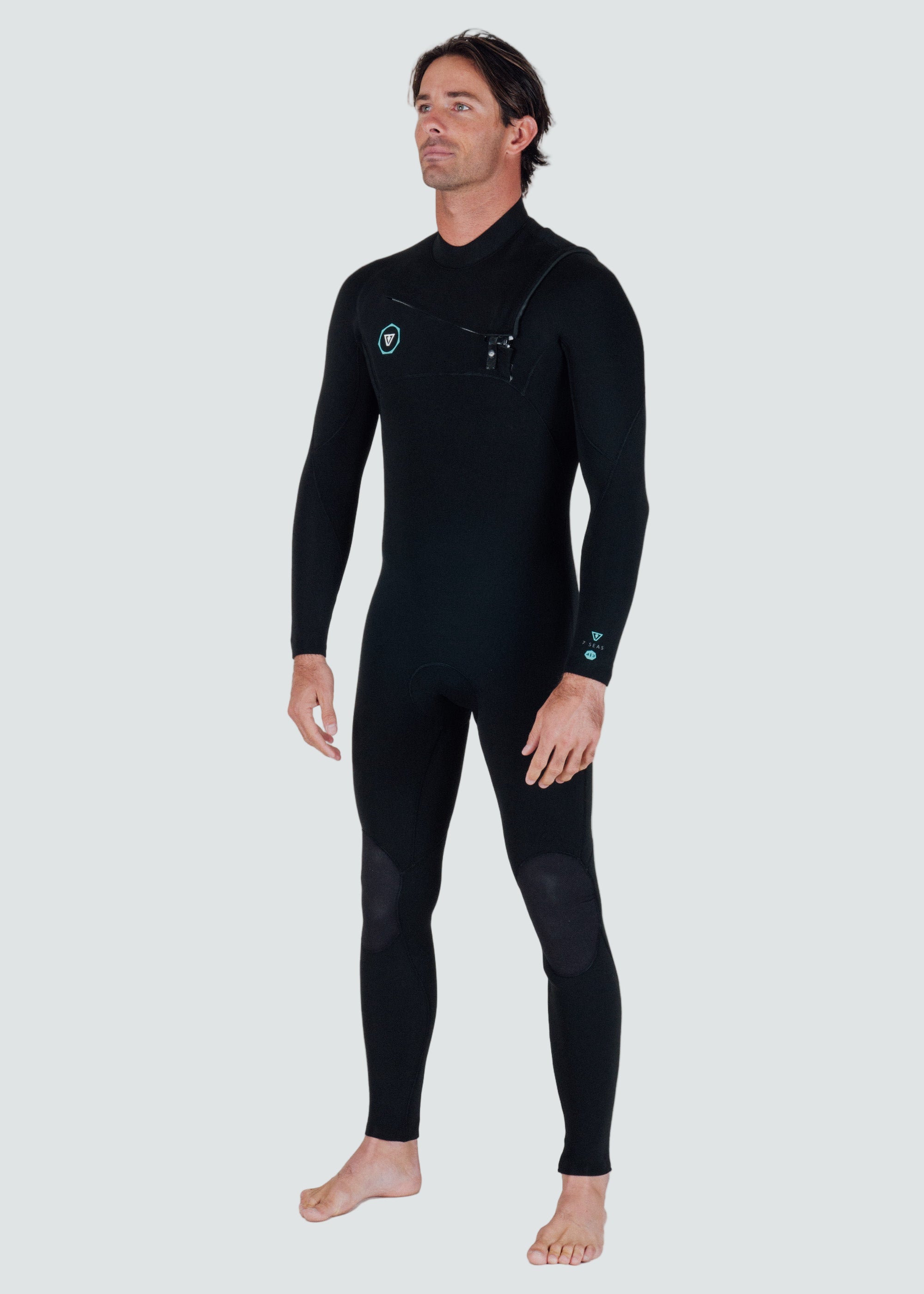7 Seas 4/3mm Chest Zip Wetsuit Black Jade | Vissla Cold Water