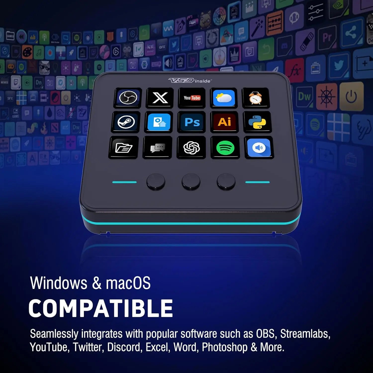 VSDinside Stream Dock M18 – Programmable Macro Keypad, Stream Deck