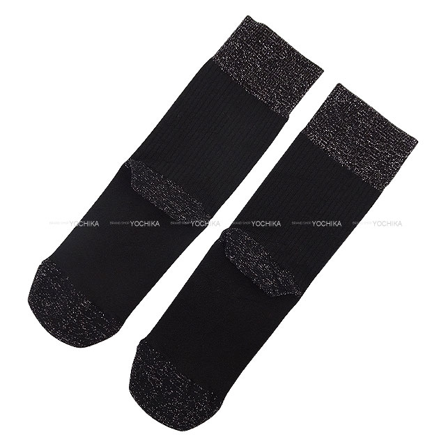 2025年春夏 CHANEL シャネル ソックス 靴下 カメリア バッジ付 黒