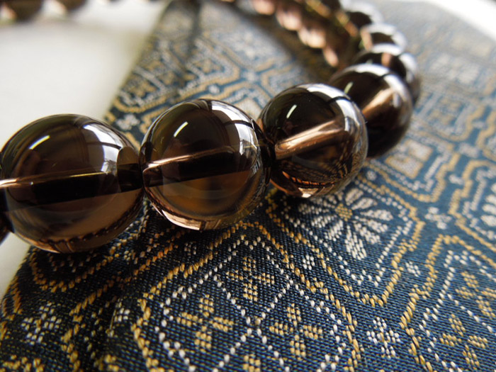 茶水晶四分玉片手数珠焦茶二五房共仕立 お数珠の安田念珠店へ｜総本山