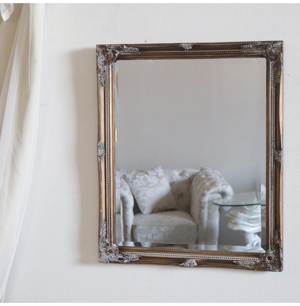ウォールミラー 壁掛け鏡 ゴールド アンティーク｜おしゃれインテリア