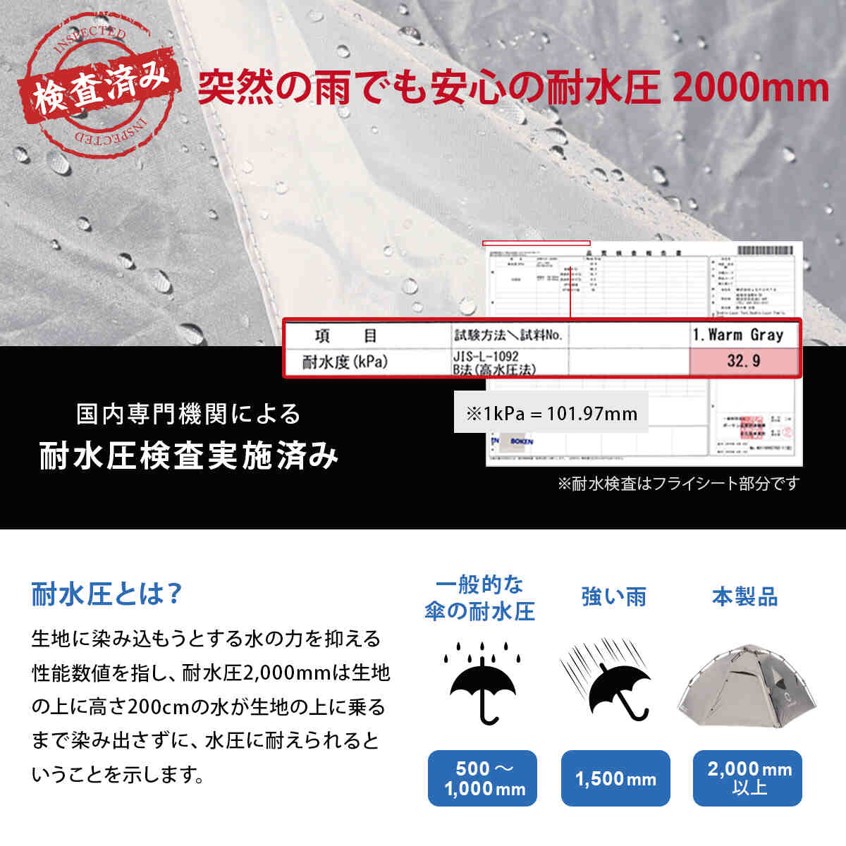 ダブルウォール ワンタッチテント 4人-5人用 インナーテント付き QC