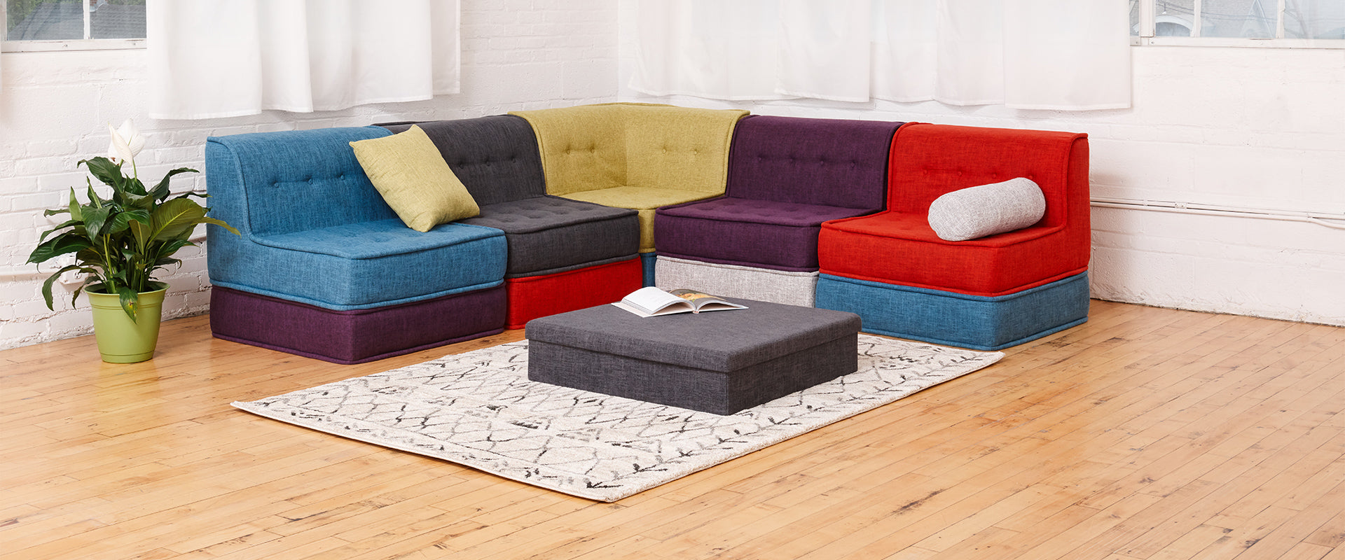 Yogibo Modju Corner（ヨギボー モジュ コーナー） 赤 ソファ 【公式通販】