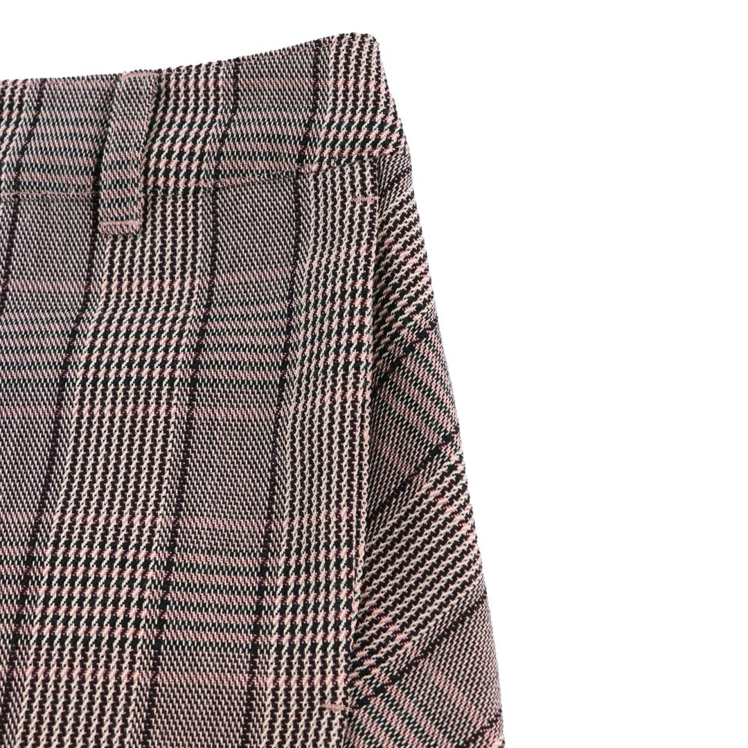 WOMEN ドライタッチグレンチェックスカート(防風裏地付き) ピンク