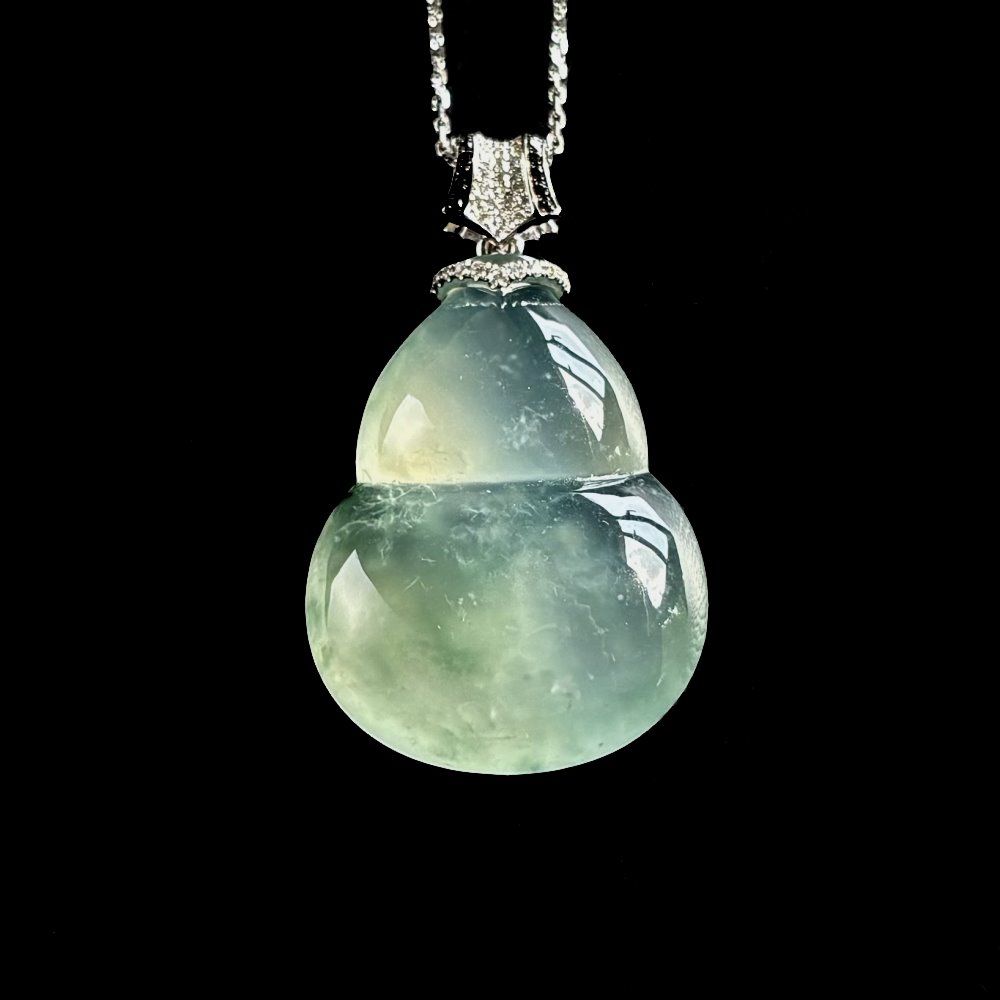 高冰種飄花翡翠玉墜葫蘆/福祿(新竹)