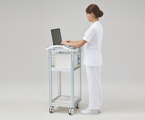 8-9932-04 ヨーロピアンカート Ⅱ(スリムPCカート) 補助天板あり