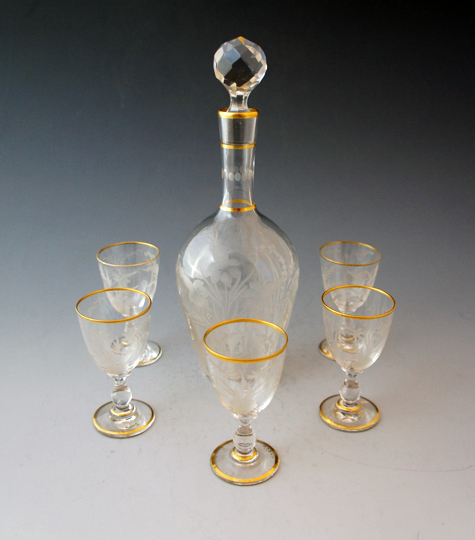 オールドバカラ「金彩リキュールセット」《アンティックかとう》