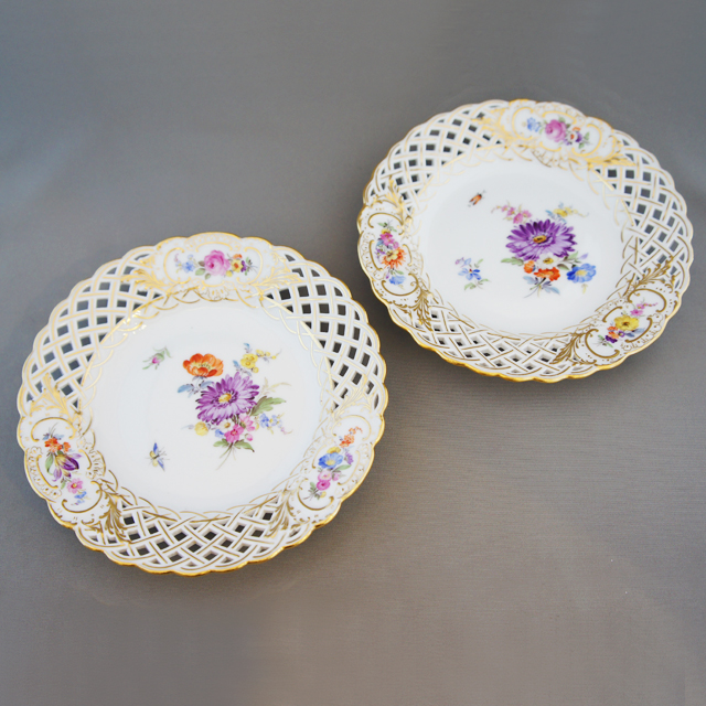 マイセン「花文様 透かし彫り コンポートセット」《アンティックかとう》