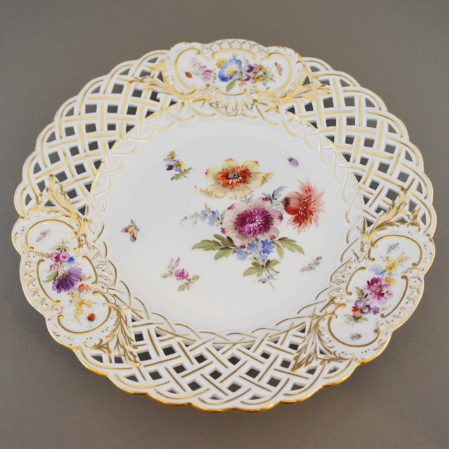 マイセン「花文様 透かし装飾絵皿6客組」《アンティックかとう》