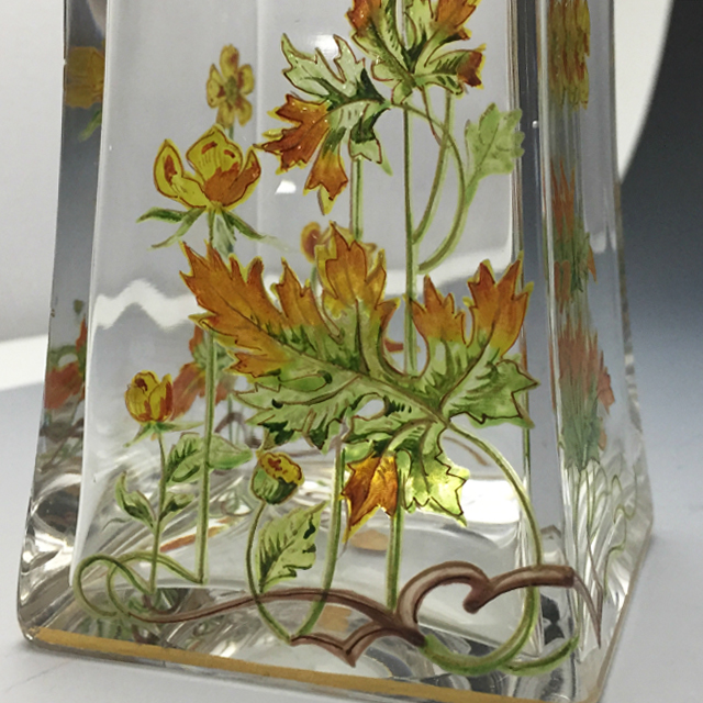 オールドバカラ「エナメル装飾 草花文 リキュールセット（ボトル