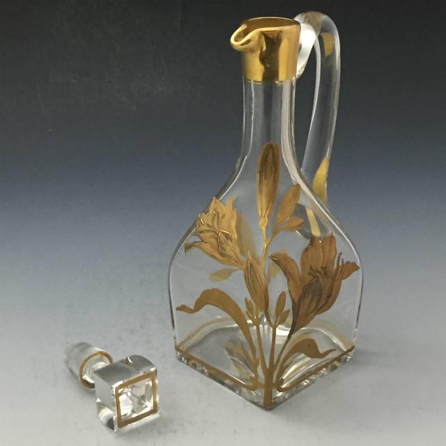 オールドバカラ「金彩装飾 ユリ文様 リキュールセット（ボトル&グラス5