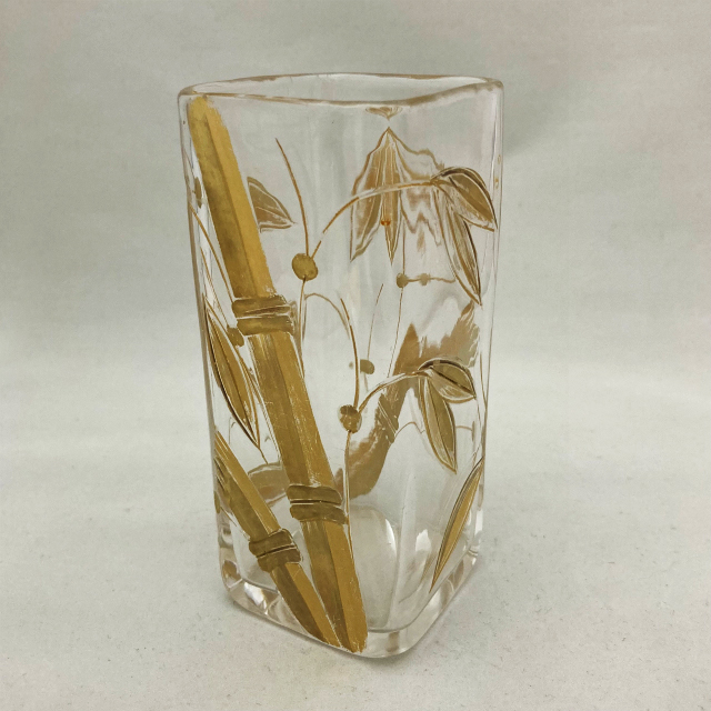 オールドバカラ「竹文角柱型花瓶」《アンティックかとう》