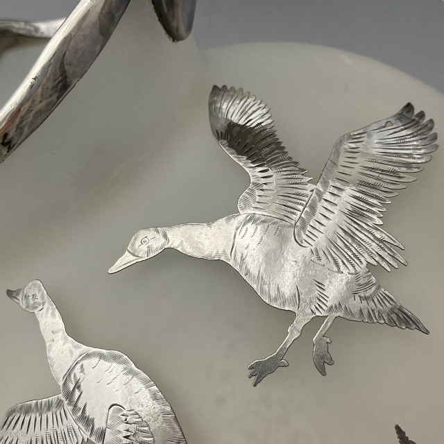 アメリカ「【Rare Design】シルバーオーバレイ 鳥文様水差し