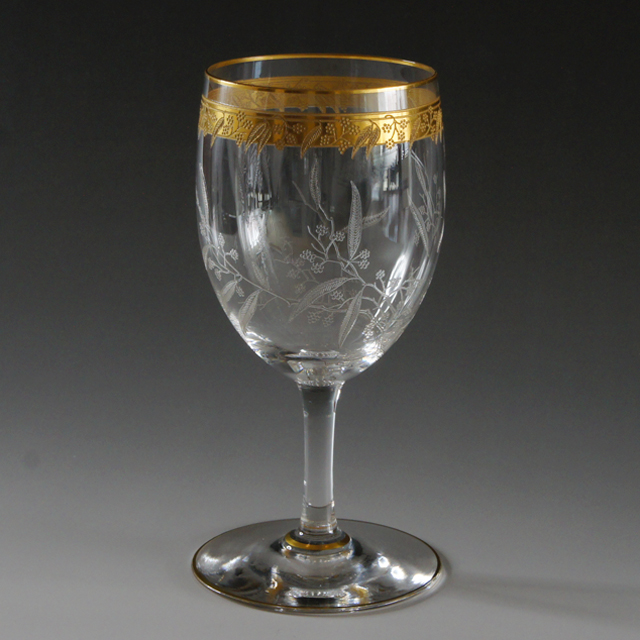 オールドバカラ「ミモザ Mimosa 縁金彩 ウォーターグラス