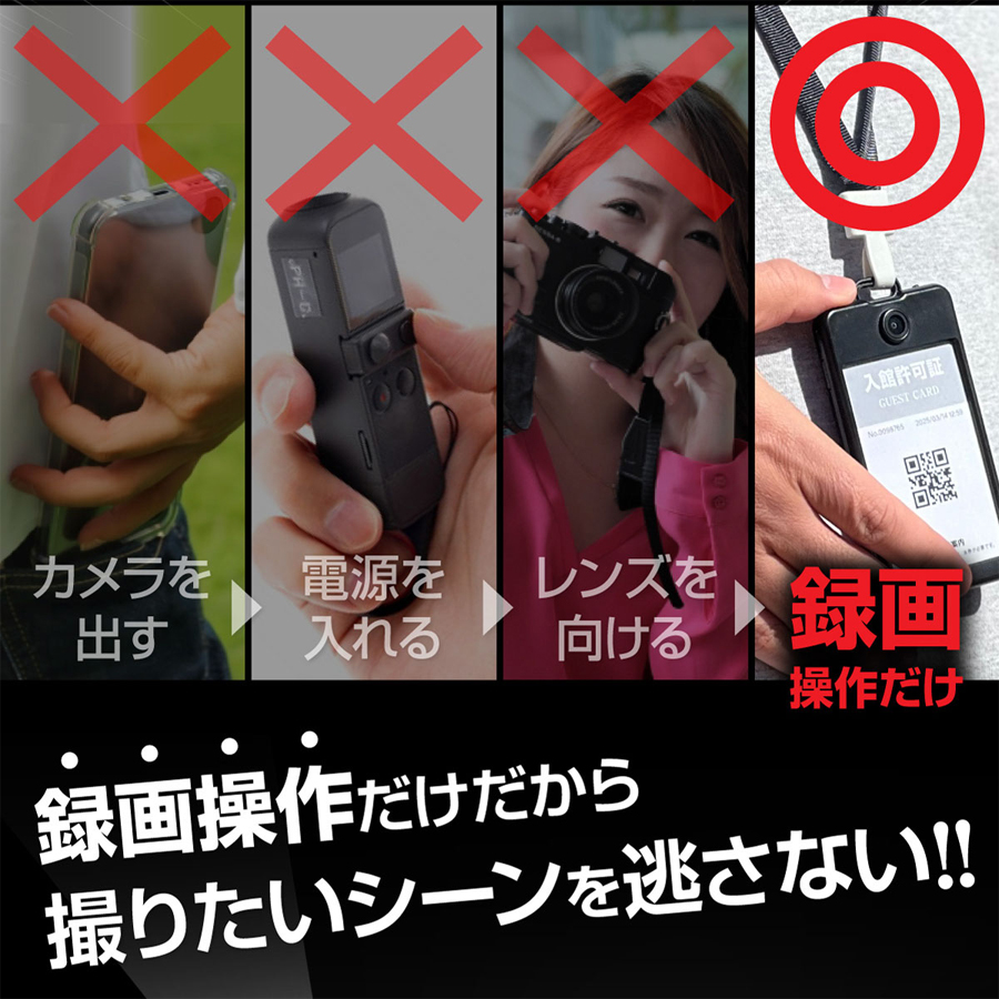 GX-303 | フルHD録画対応ネックホルダー擬装(偽装)小型カメラ【レンズ