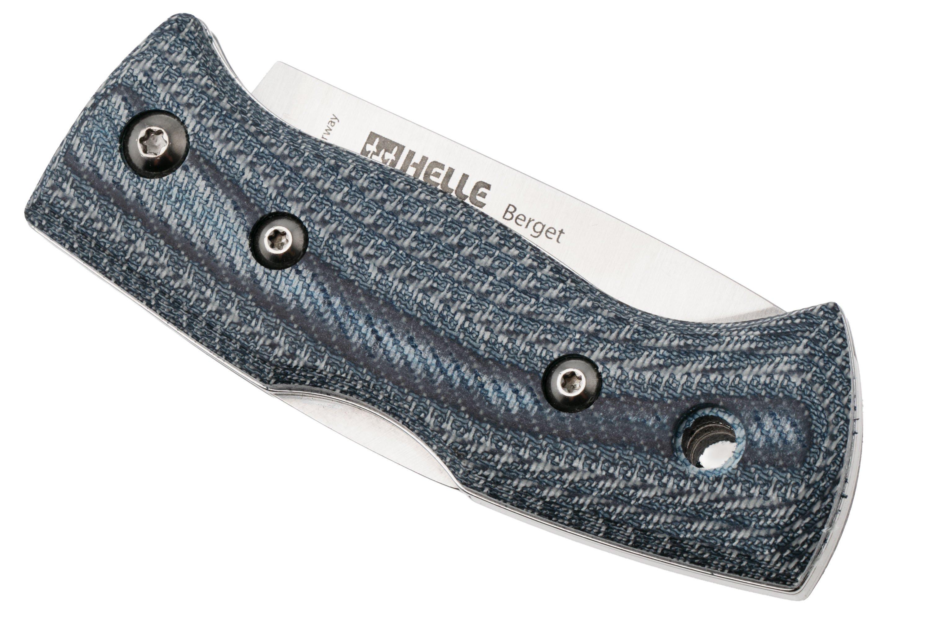 Helle 761 Berget, 2002763, Satin Sandvik 12C27, Denim Micarta