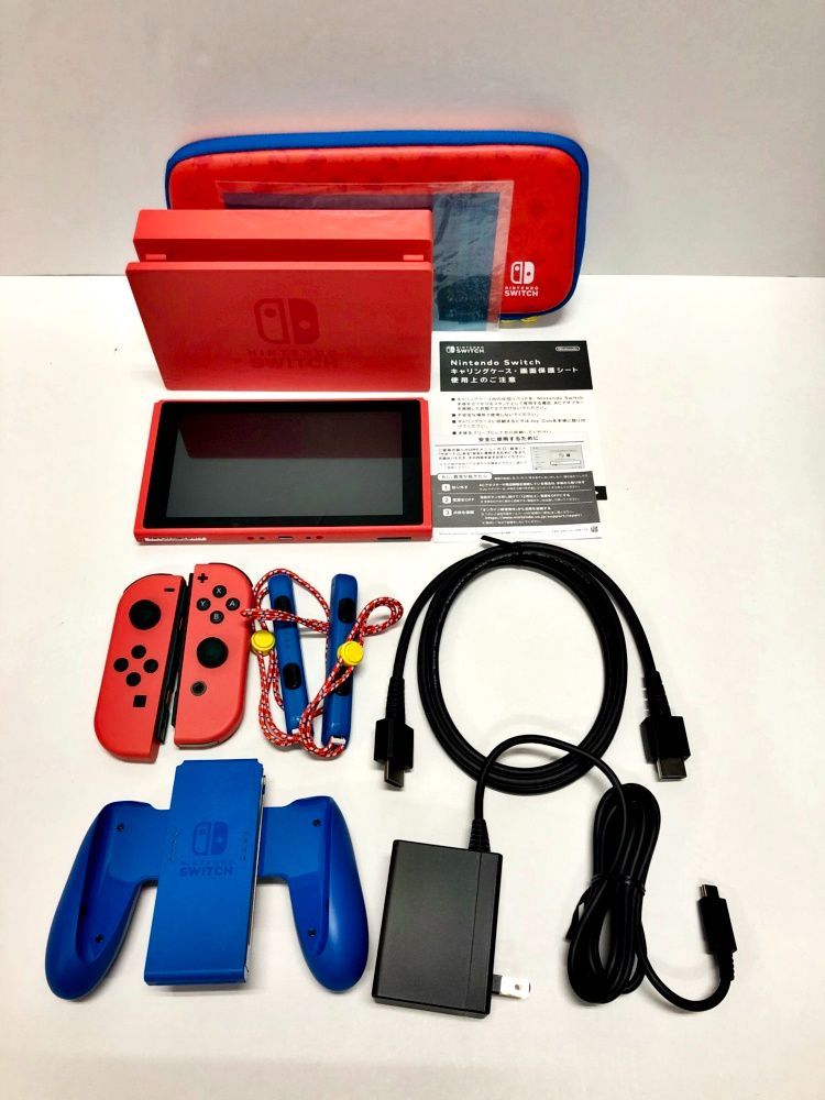 25. 【中古/動確済】Nintendo Switch本体 マリオレッド×ブルー セット