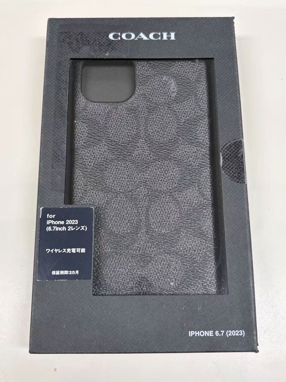 未開封品 iPhone 15 Plus用 COACH（R）ハードケース／SIGNATURE Black