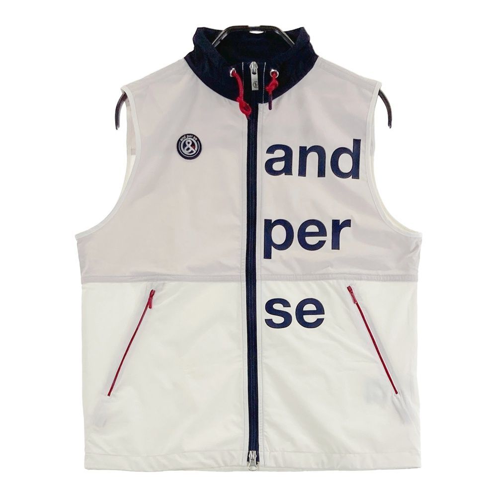 サイズ：M AND PER SE 割引 アンパスィ ジップベスト ホワイト系