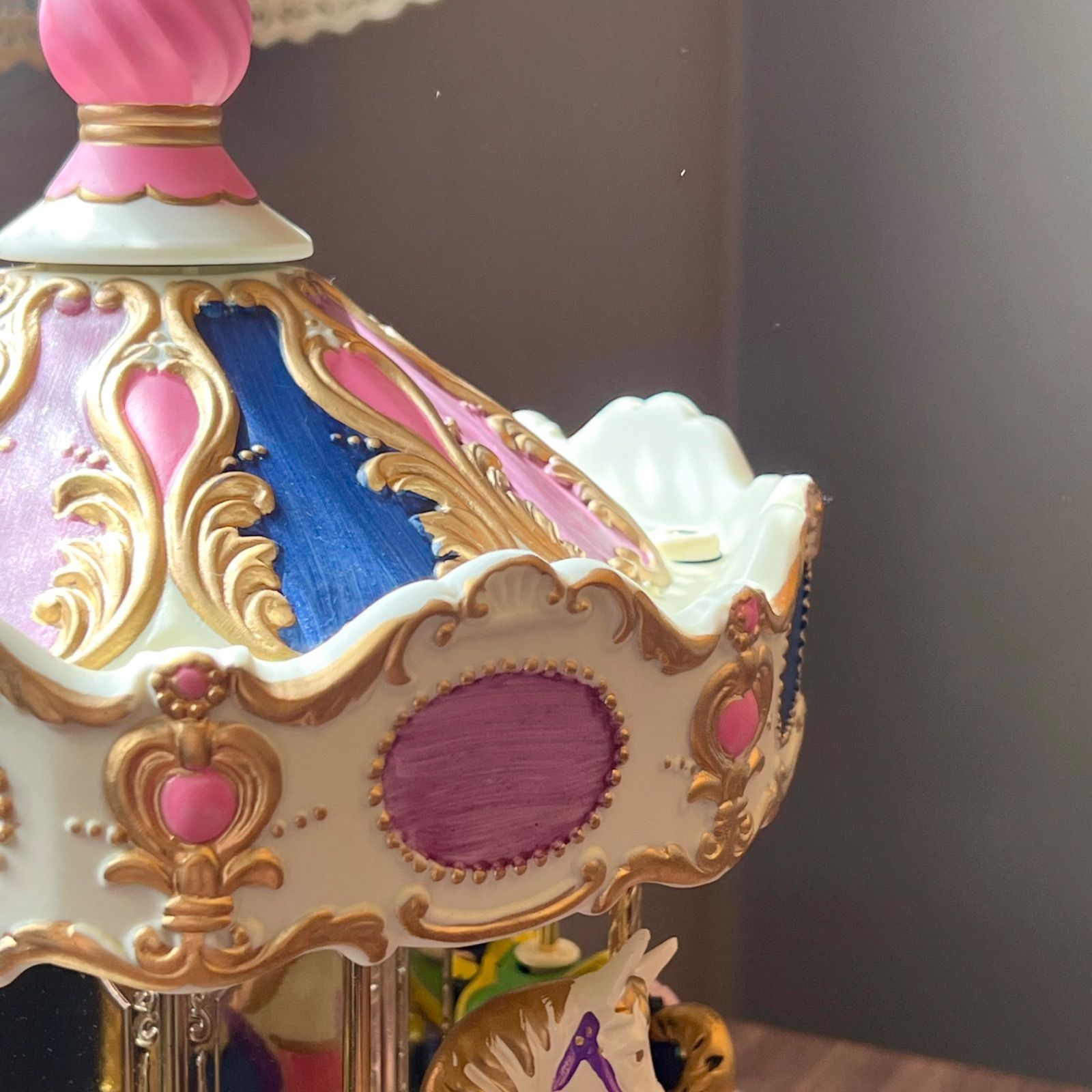 即納】 オルゴール メリーゴーランド 陶器製 デラックス