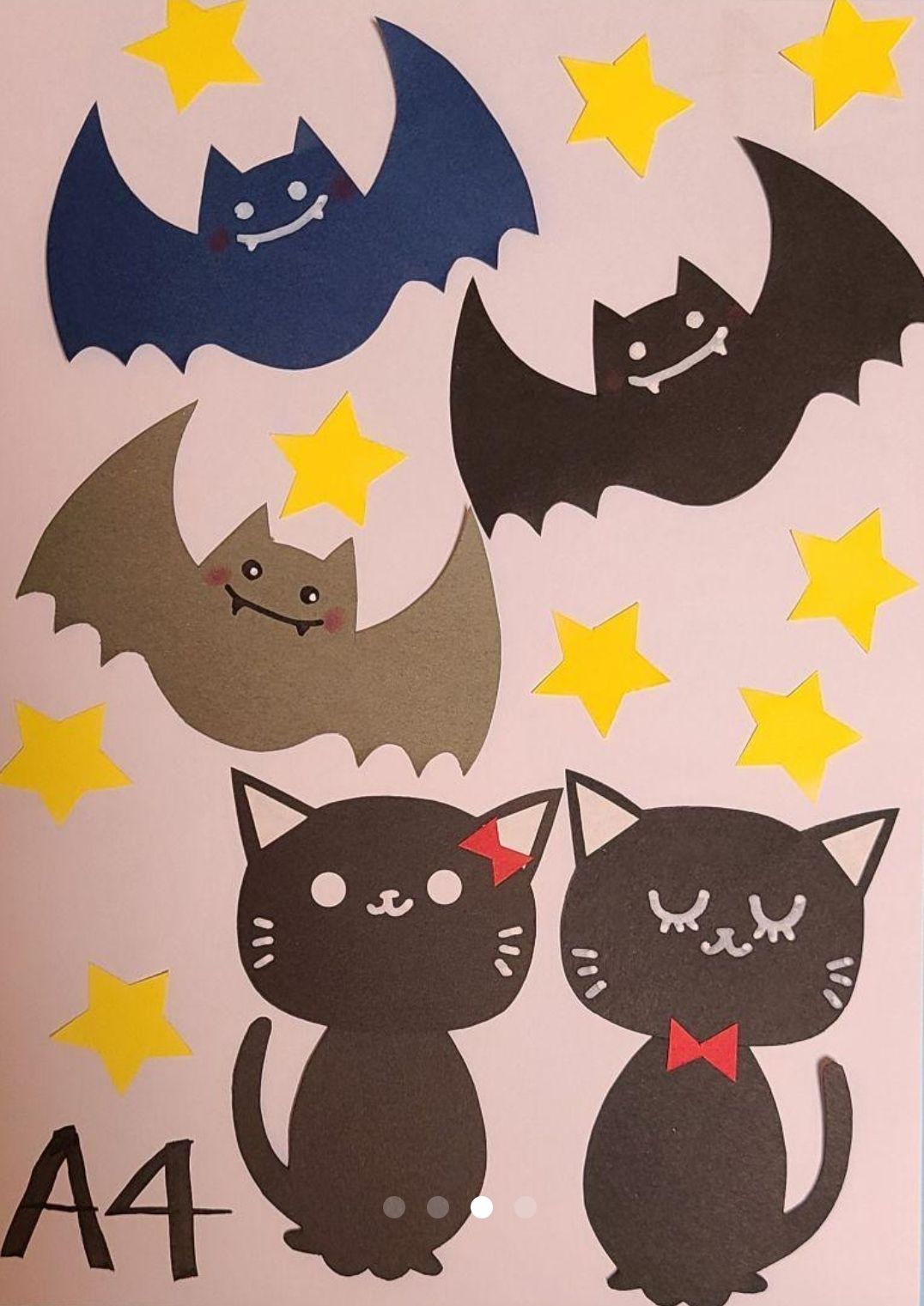 期間限定10%off】ハロウィン壁面 家A、おばけ、黒猫、コウモリ、三日月