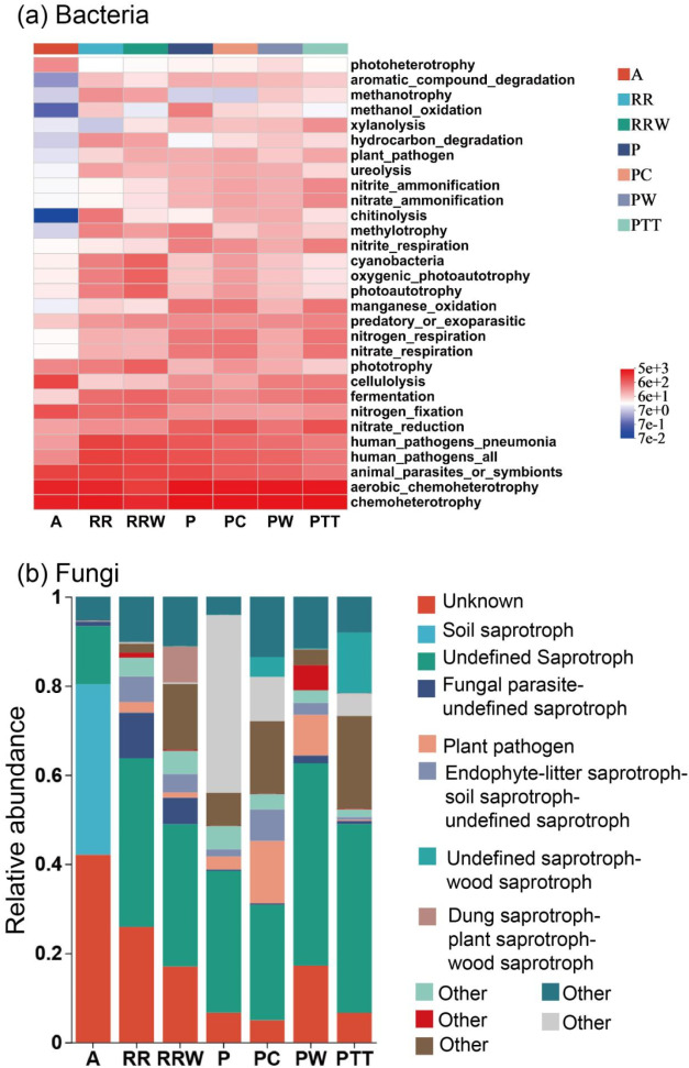 Soil microbial functional composition in response to planting