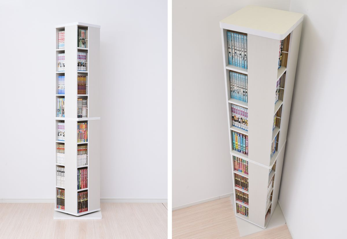 商品情報_360度 回転コミックラック 8段 | 山善の商品情報サイト