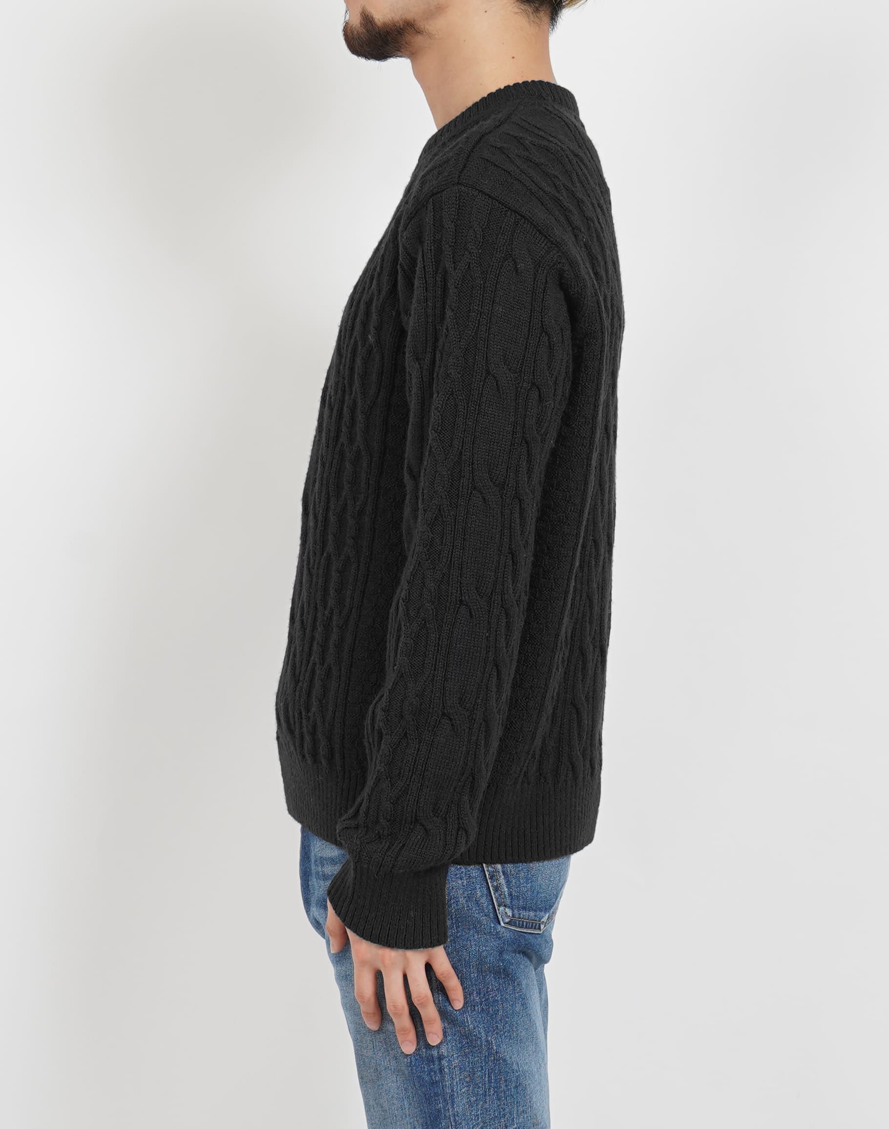 ミドルゲージケーブルセーター satosenistandard 日本製 佐藤繊維