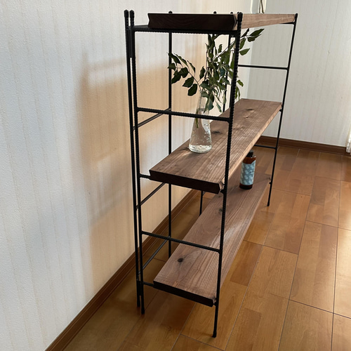 新商品‼️手作りアイアン家具 アイアンシェルフ折り畳みラック 西海岸