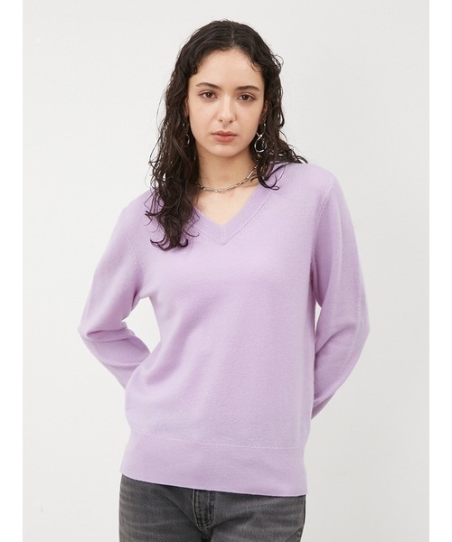 Mila Owen（ミラオーウェン）の「wool100%Vネックニット（ニット