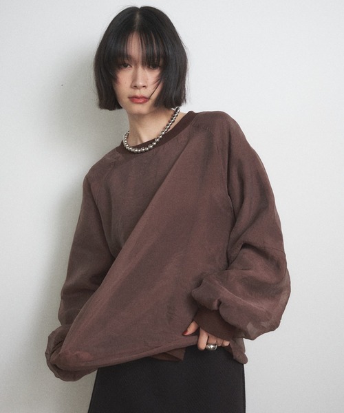 セール】オーガンジーレイヤードトレーナー（スウェット）｜Shelly